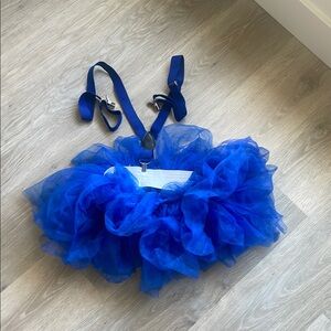 Blue Tulle Skirt with Suspenders